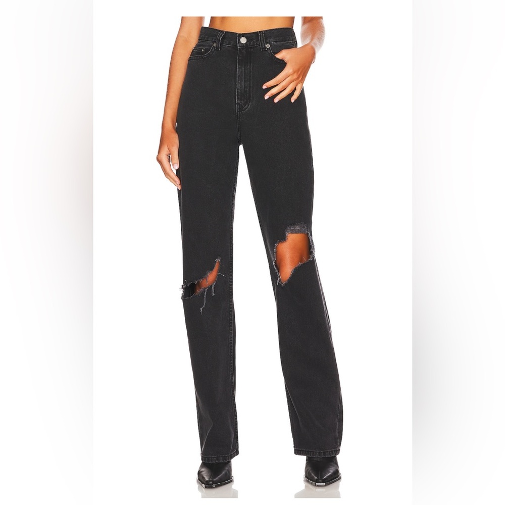 Dr. Denim Echo Straight in Concrete Black Trashed in Size 29